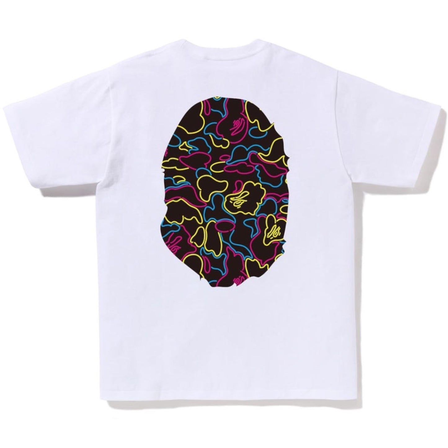BAPE NEON CAMO BIG APE HEAD TEE