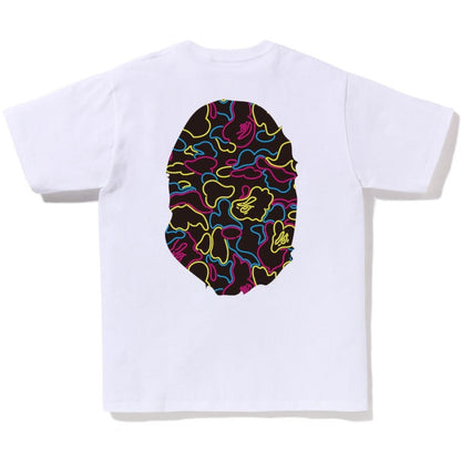 BAPE NEON CAMO BIG APE HEAD TEE
