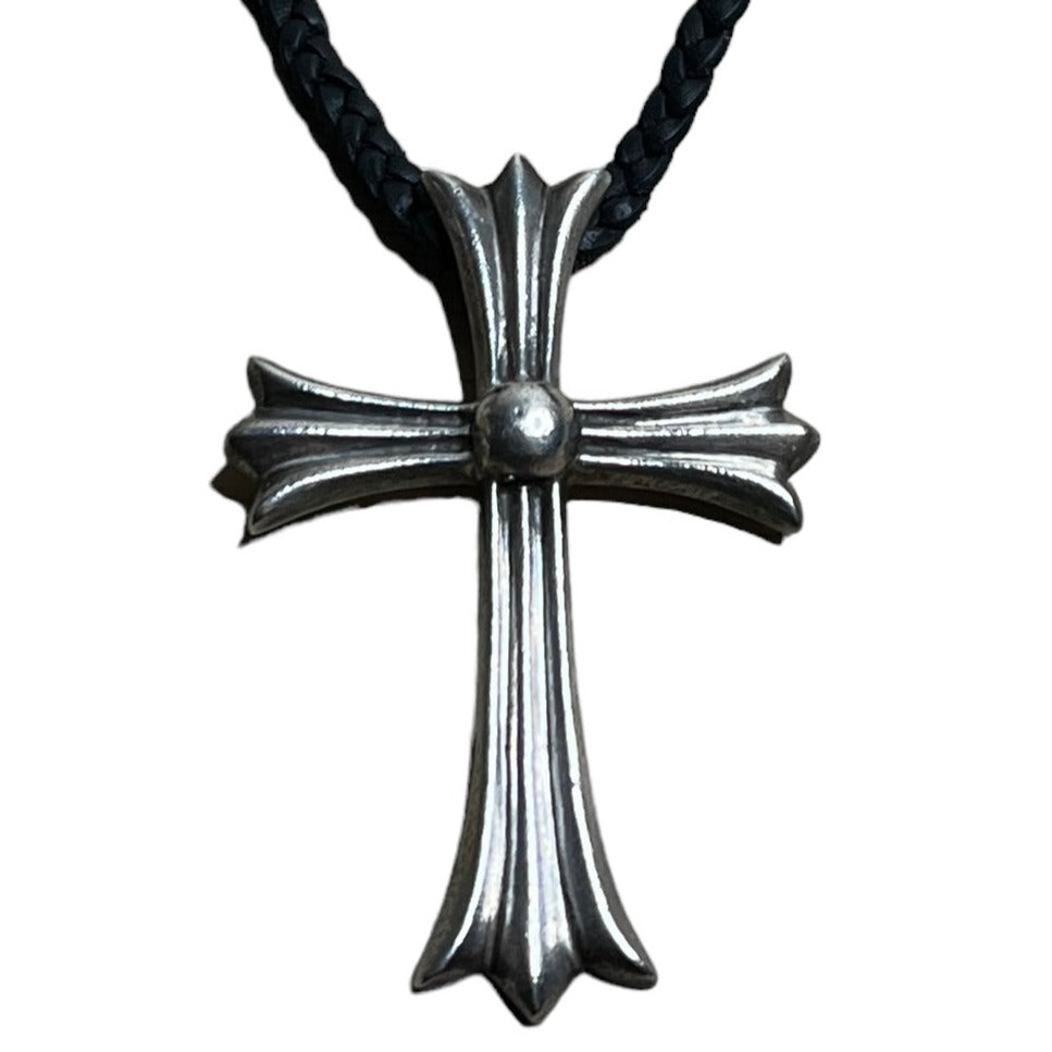 Chrome Hearts Leather Rope Big Cross Necklace