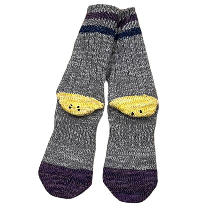Kapital Heather Ivy Rainbowy Happy Heel Smile Socks