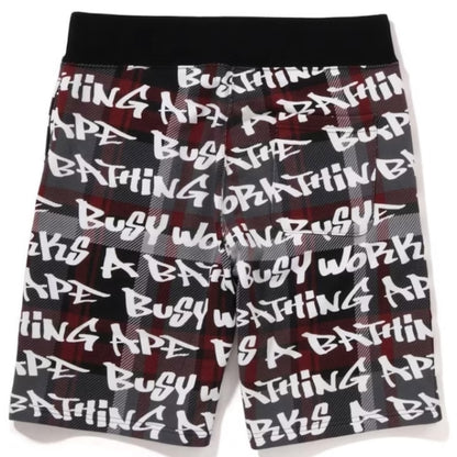Bape Graffiti Check Sweat Shorts