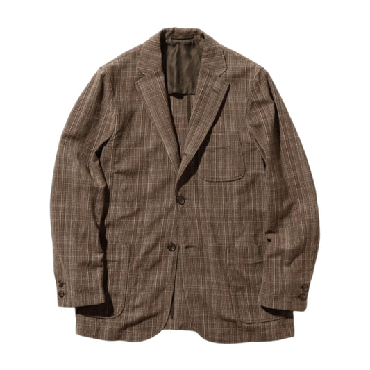 BEAMS PLUS / Cotton Wool Linen Check 3 Button Comfort Jacket