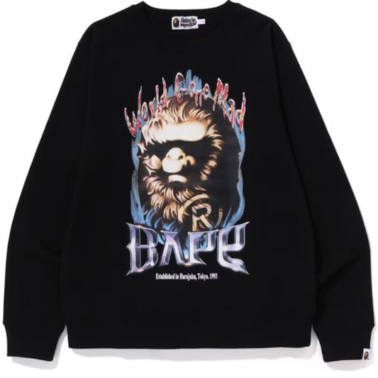 Bape Ape Head Graphic Crewneck Black