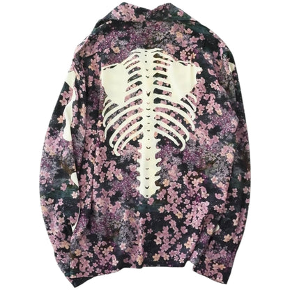 Kapital Rayon Sakura Bone Print Wrangle Collar Open Neck Shirt