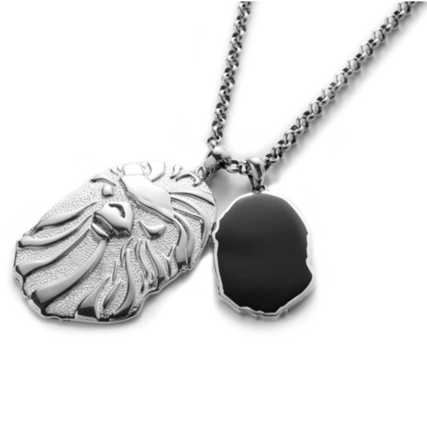 BAPE BLACK 925 SILVER PENDANT NECKLACE