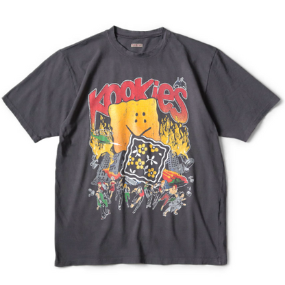 Dark gray Buster Peckish Bowy Printed Cotton-Jersey T-Shirt