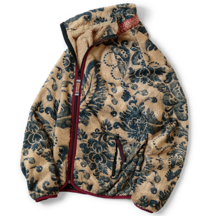 Kapital Damask Pattern Fleece Zip Jacket Blouson