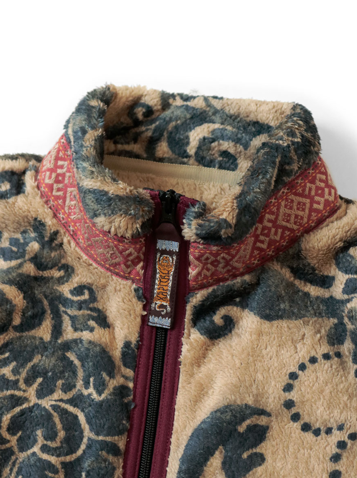 Kapital Damask Pattern Fleece Zip Jacket Blouson