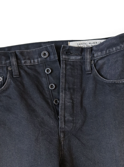 Kapital 14oz Black x Black Denim 5P Monkey Cisco (Processed)