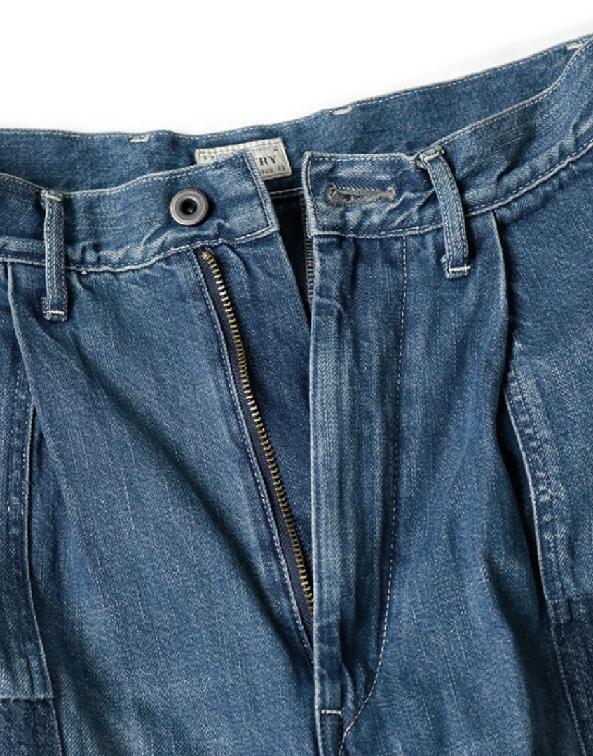 Kapital 11.5oz Denim Mining Damaged High Waist Dakota Pants