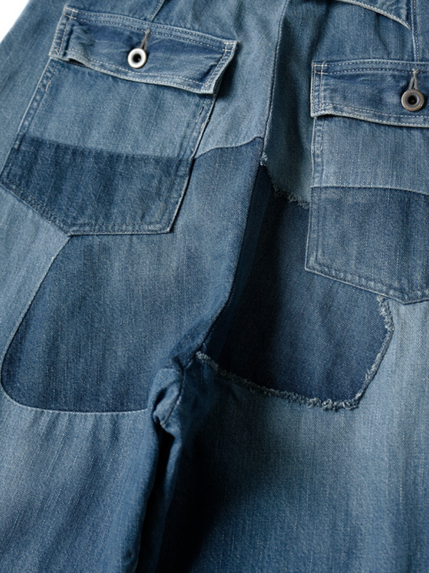 Kapital 11.5oz Denim Mining Damaged High Waist Dakota Pants
