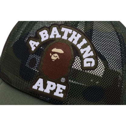 BAPE 1ST CAMO COLLEGE PATCHED MESH CAP