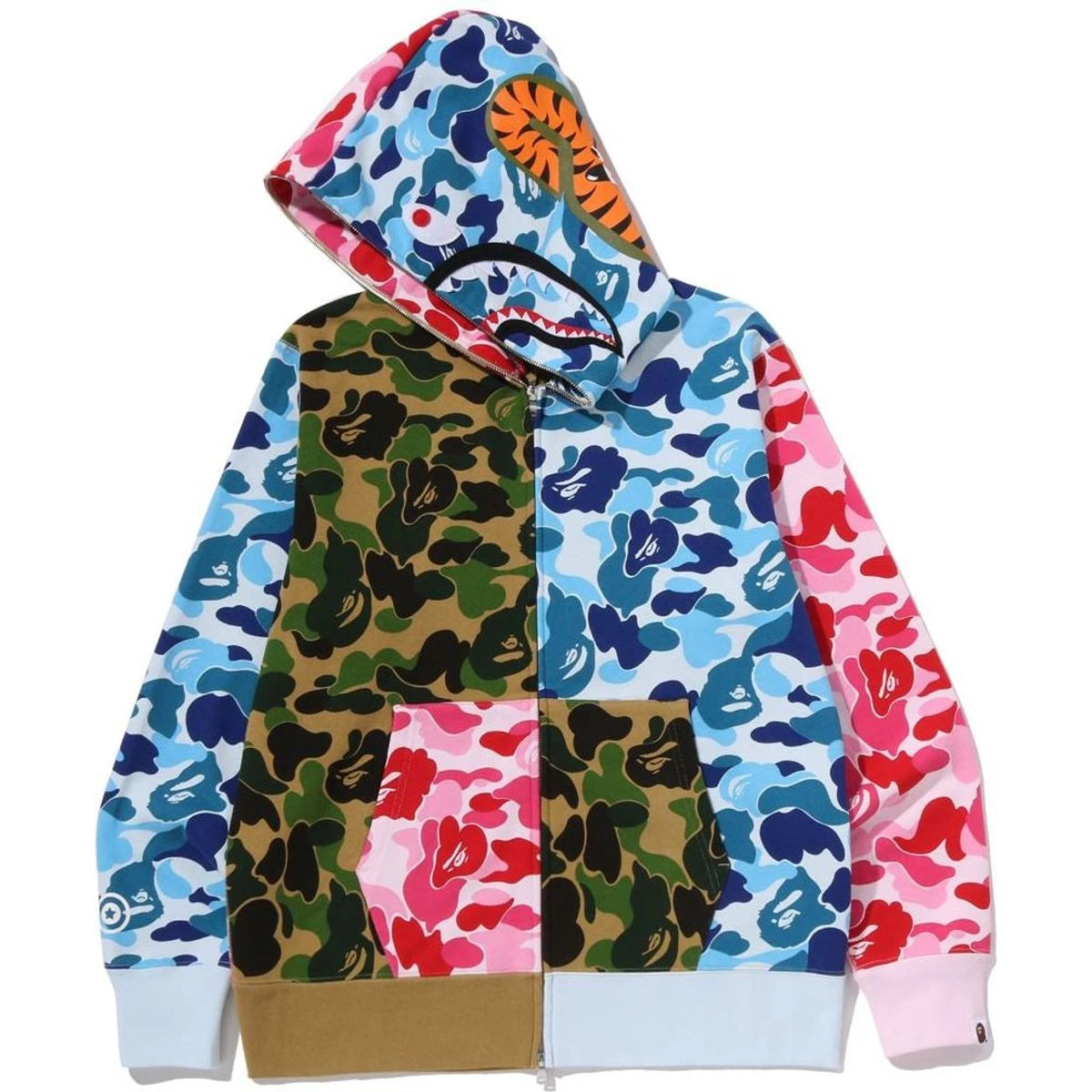 BAPE ABC CAMO CRAZY SHARK FULL ZIP HOODIE