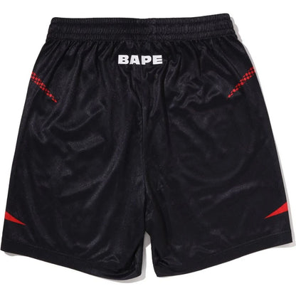BAPE APE FLAME MONOGRAM JACQUARD RELAXED FIT FOOTBALL SHORTS