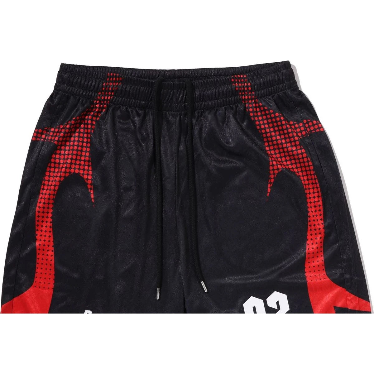 BAPE APE FLAME MONOGRAM JACQUARD RELAXED FIT FOOTBALL SHORTS