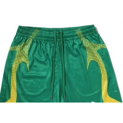 BAPE APE FLAME MONOGRAM JACQUARD RELAXED FIT FOOTBALL SHORTS