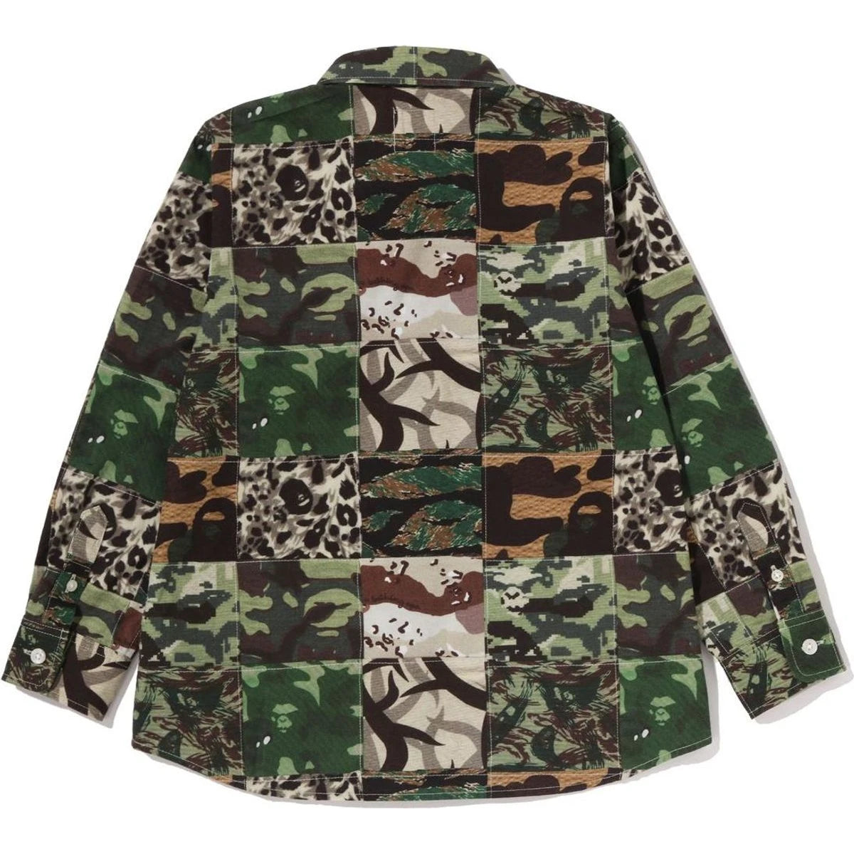 BAPE APE HEAD ONE POINT CAMO PATCHWORK SHIRT