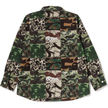 BAPE APE HEAD ONE POINT CAMO PATCHWORK SHIRT