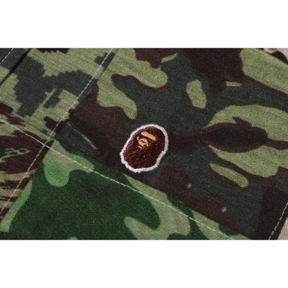 BAPE APE HEAD ONE POINT CAMO PATCHWORK SHIRT