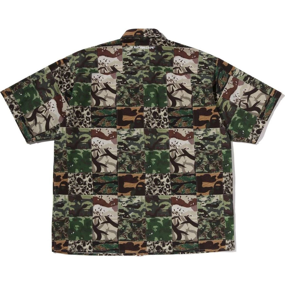 BAPE APE HEAD ONE POINT CAMO PATCHWORK SS SHIRT