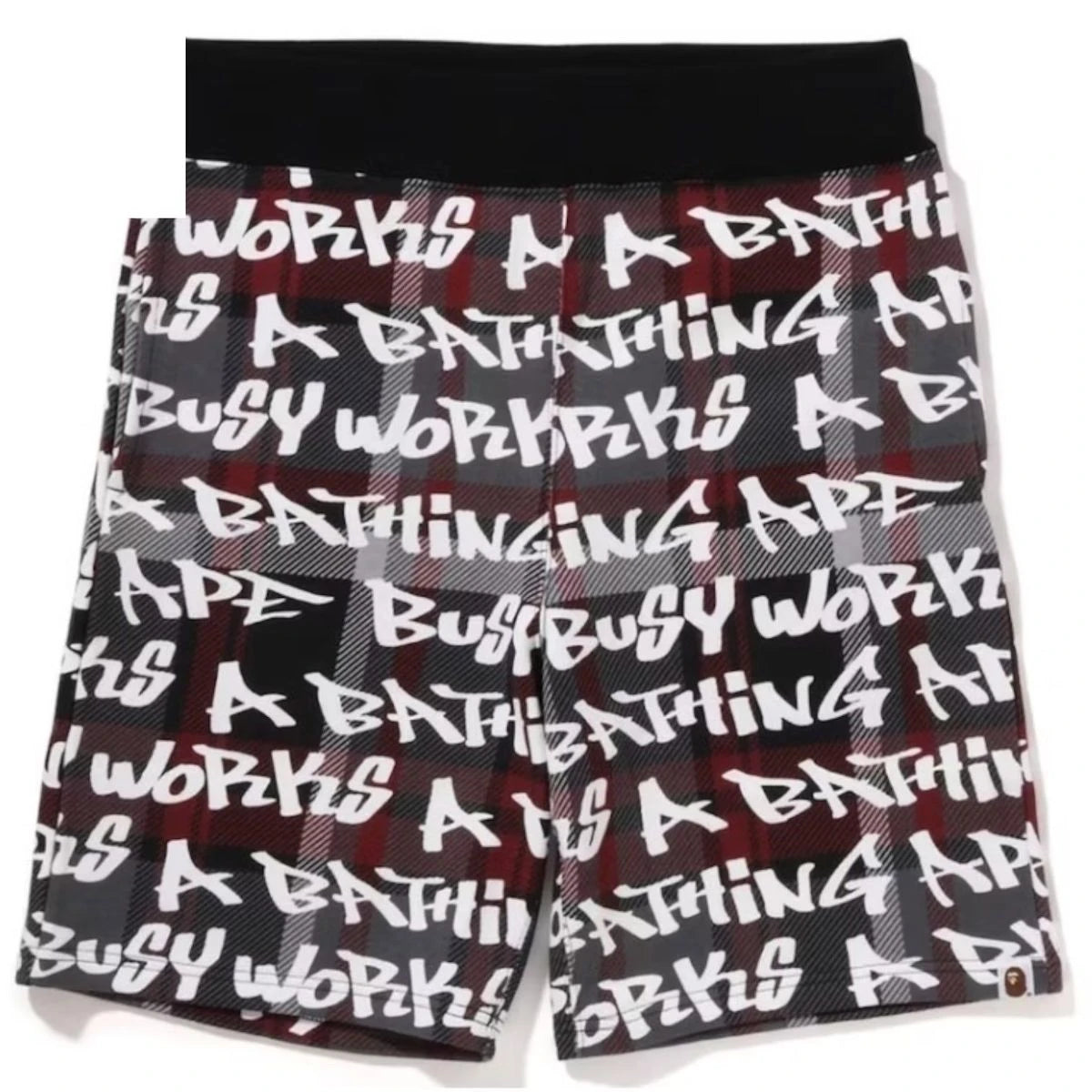Bape Graffiti Check Sweat Shorts