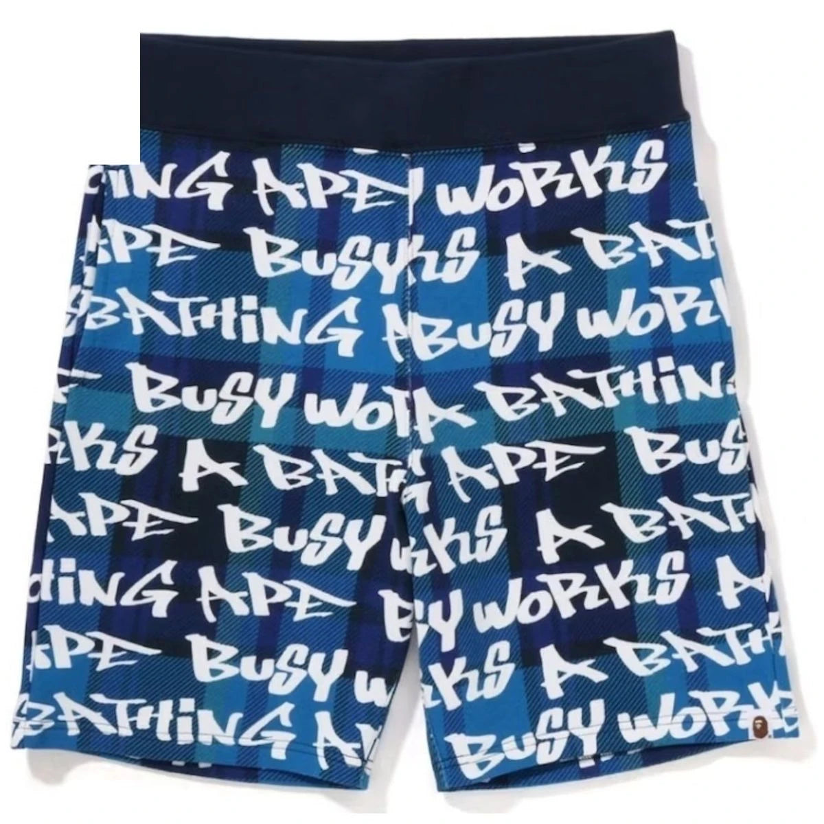 Bape Graffiti Check Sweat Shorts