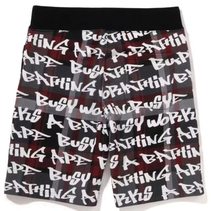 Bape Graffiti Check Sweat Shorts