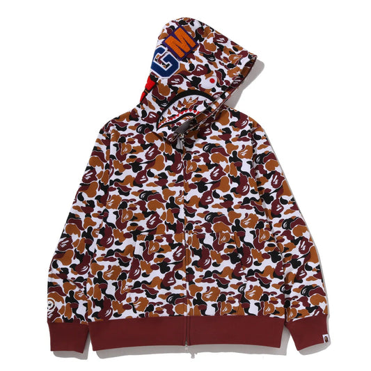 BAPE HANKYU CAMO SHARK FULL ZIP HOODIE