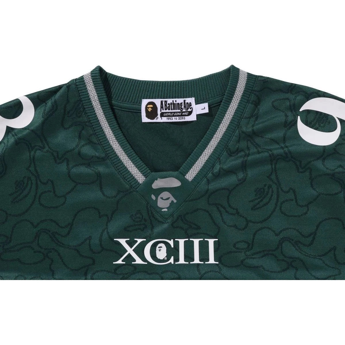BAPE LINE CAMO MULTI LOGO RELAXED FIT FOOTBALL JERSEY