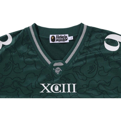 BAPE LINE CAMO MULTI LOGO RELAXED FIT FOOTBALL JERSEY
