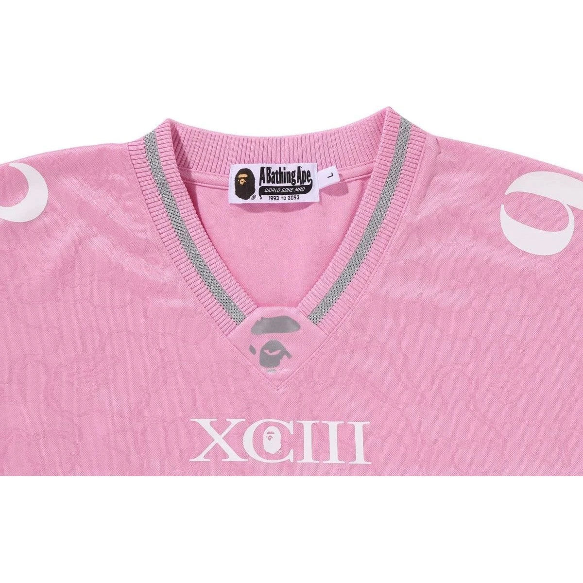 BAPE LINE CAMO MULTI LOGO RELAXED FIT FOOTBALL JERSEY