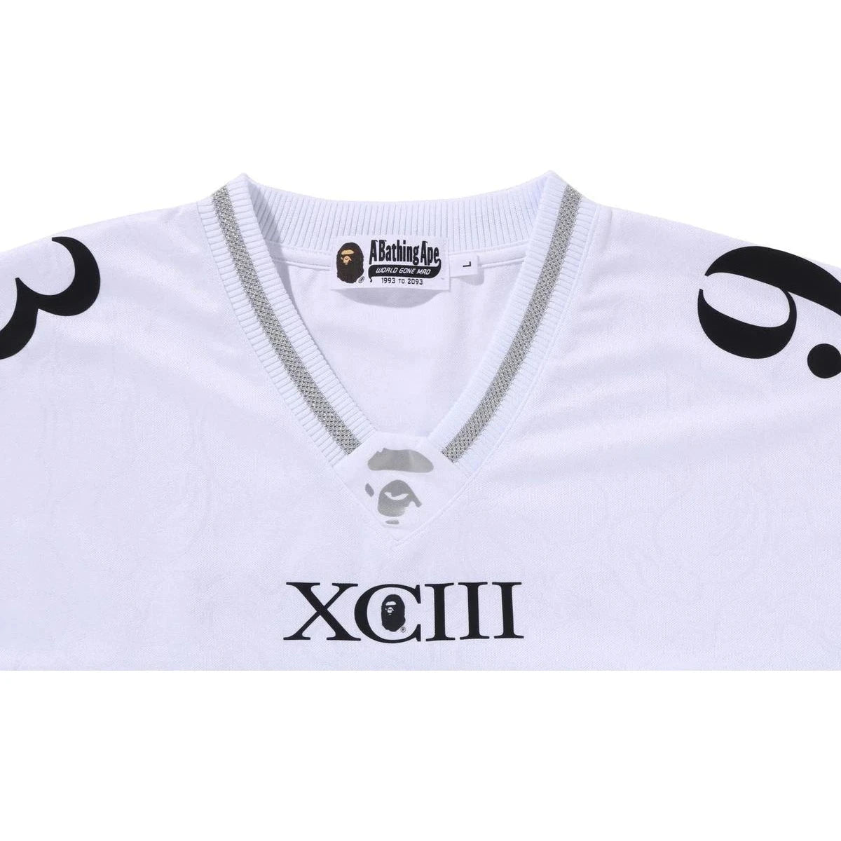 BAPE LINE CAMO MULTI LOGO RELAXED FIT FOOTBALL JERSEY