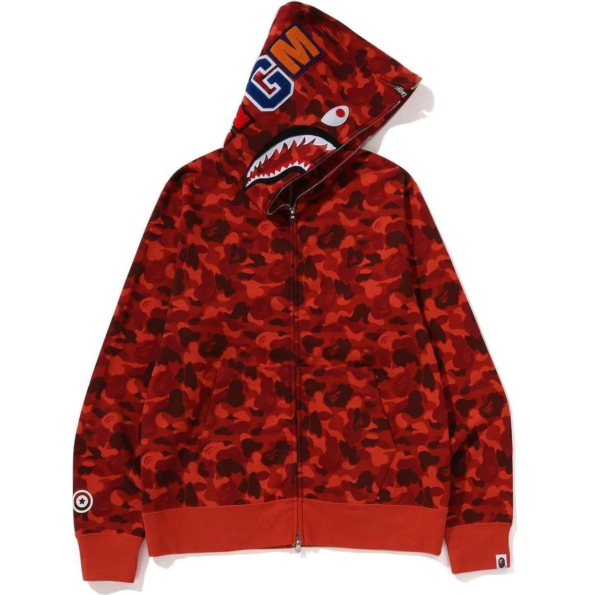 BAPE RAKUTEN CAMO SEPARATE SHARK FULL ZIP HOODIE