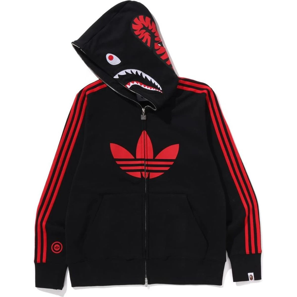 BAPE X ADIDAS -SHARK FULL ZIP HOODIE