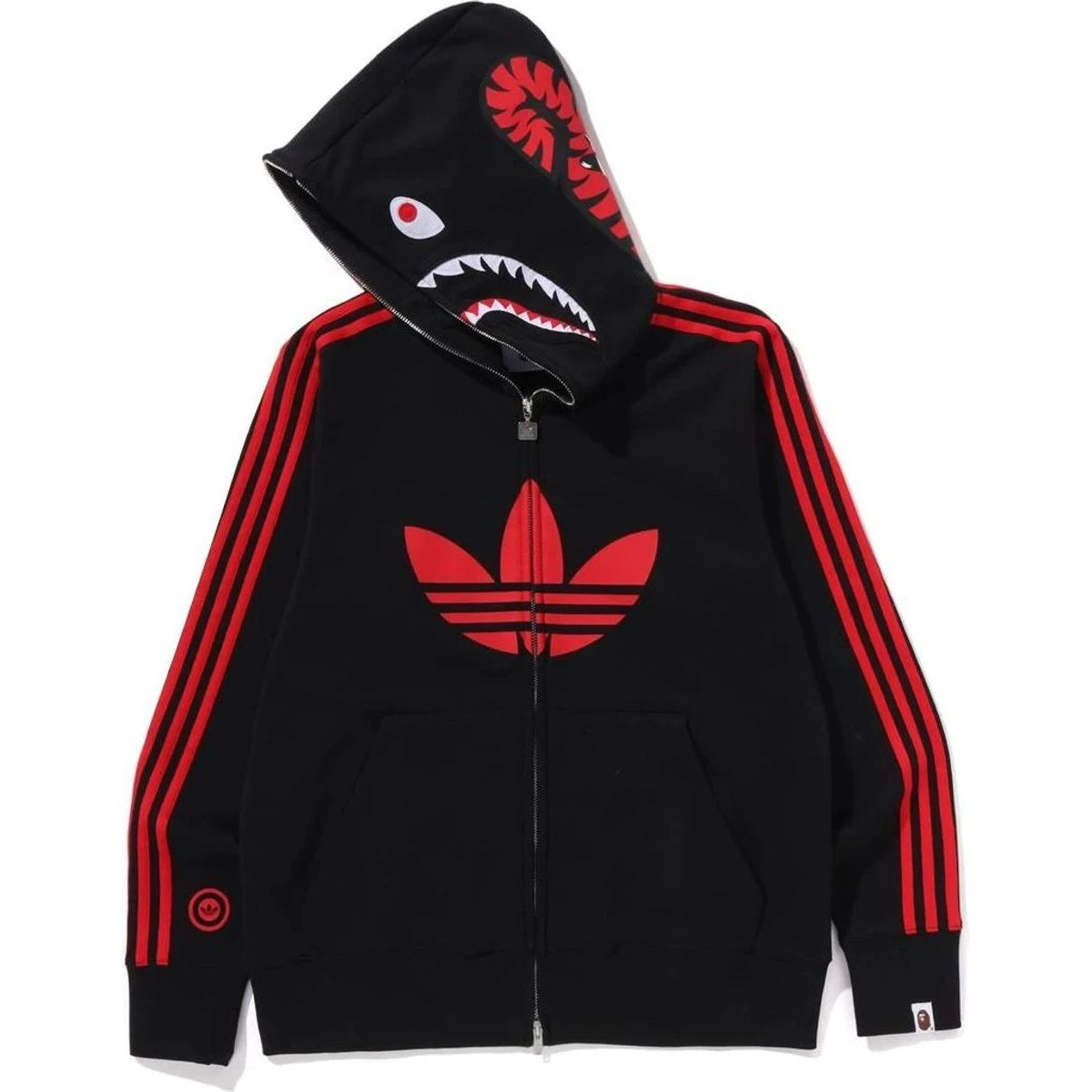 BAPE X ADIDAS -SHARK FULL ZIP HOODIE