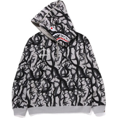 BAPE X NBHD TRIBAL CAMO TWO FACE HALF ZIP PULLOVER HOODIE