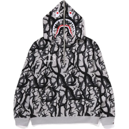 BAPE X NBHD TRIBAL CAMO TWO FACE HALF ZIP PULLOVER HOODIE