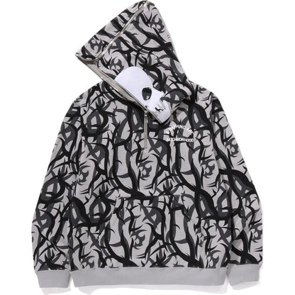 BAPE X NBHD TRIBAL CAMO TWO FACE HALF ZIP PULLOVER HOODIE