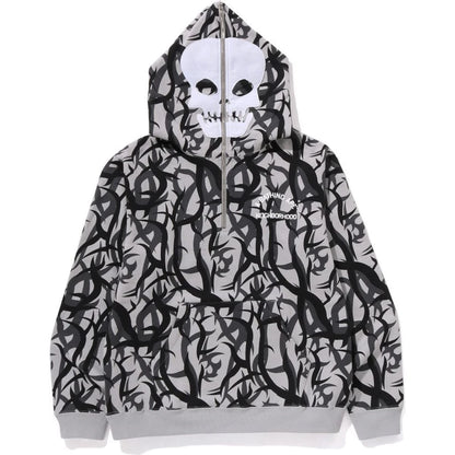 BAPE X NBHD TRIBAL CAMO TWO FACE HALF ZIP PULLOVER HOODIE