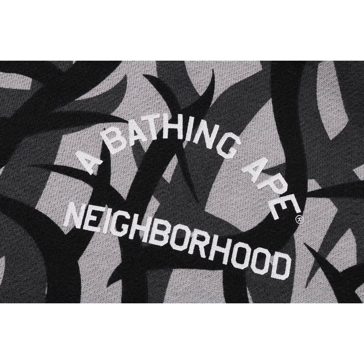 BAPE X NBHD TRIBAL CAMO TWO FACE HALF ZIP PULLOVER HOODIE
