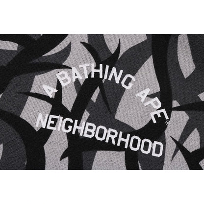 BAPE X NBHD TRIBAL CAMO TWO FACE HALF ZIP PULLOVER HOODIE