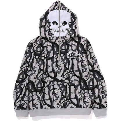 BAPE X NBHD TRIBAL CAMO TWO FACE HALF ZIP PULLOVER HOODIE