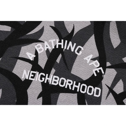 BAPE X NBHD TRIBAL CAMO TWO FACE HALF ZIP PULLOVER HOODIE