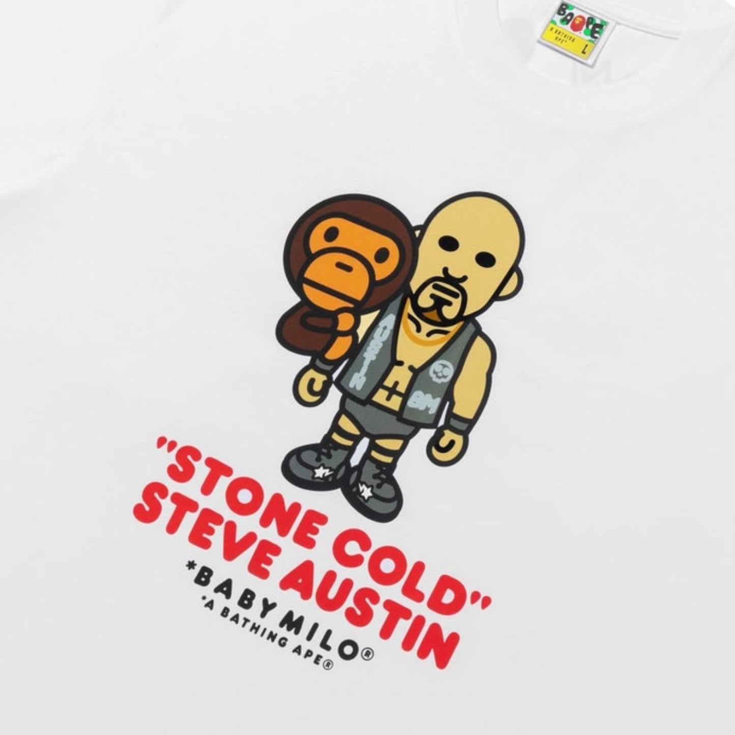 BAPE X WWE STONE COLD STEVE AUSTIN BABY MILO RELAXED FIT TEE
