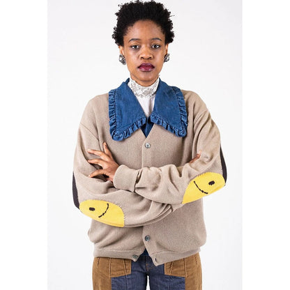 Kapital 10G Eco Knit Elbow Coneybowy Short Cardigan