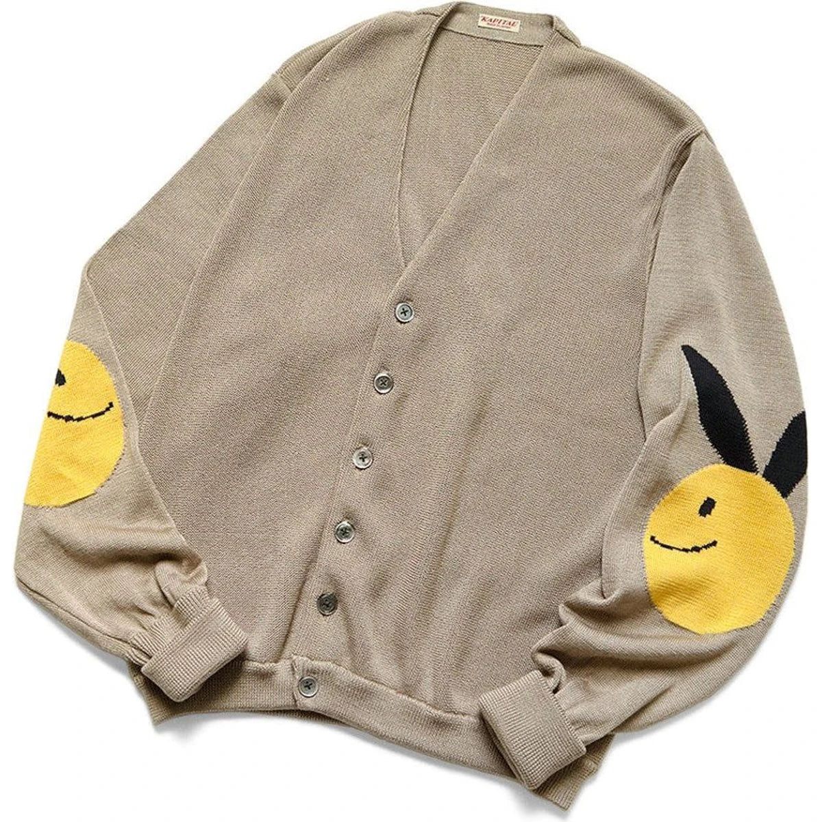 Kapital 10G Eco Knit Elbow Coneybowy Short Cardigan
