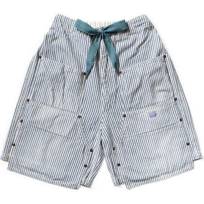 Kapital 10oz Hickory Double Knee Easy Shorts