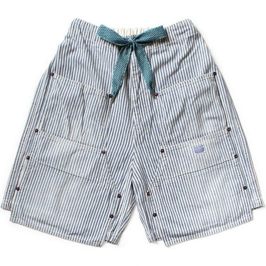 Kapital 10oz Hickory Double Knee Easy Shorts