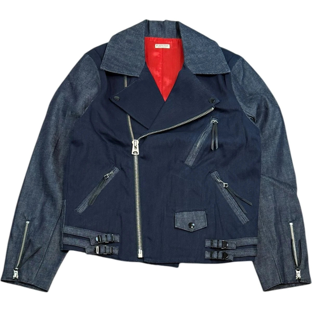 Kapital 10oz IDG x IDG Denim Indigo Dyed 2Tone Double Riders Jacket