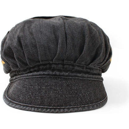 Kapital 11.5oz Black Denim Cap (Denim Repair Print)